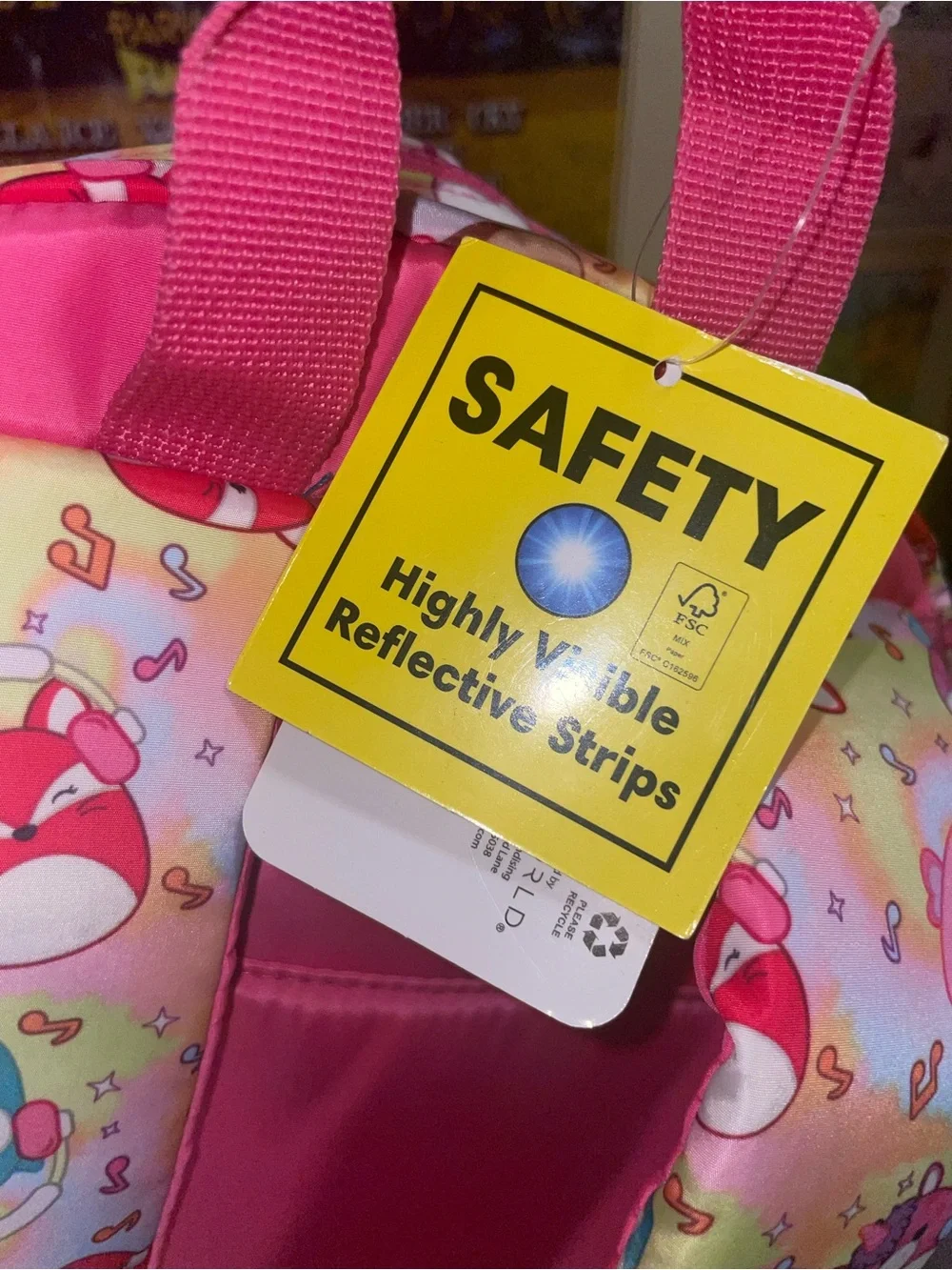 Original Squishmallows Backpack Reflective strap strips Brand New w/Tag